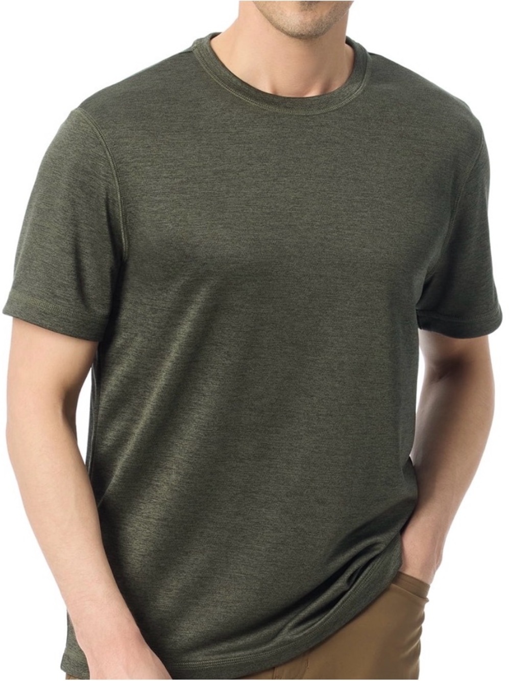 NWT Bass & Co Men’s Hiker Tech Tee Green Medium‎ Moisture Wicking UPF 50+